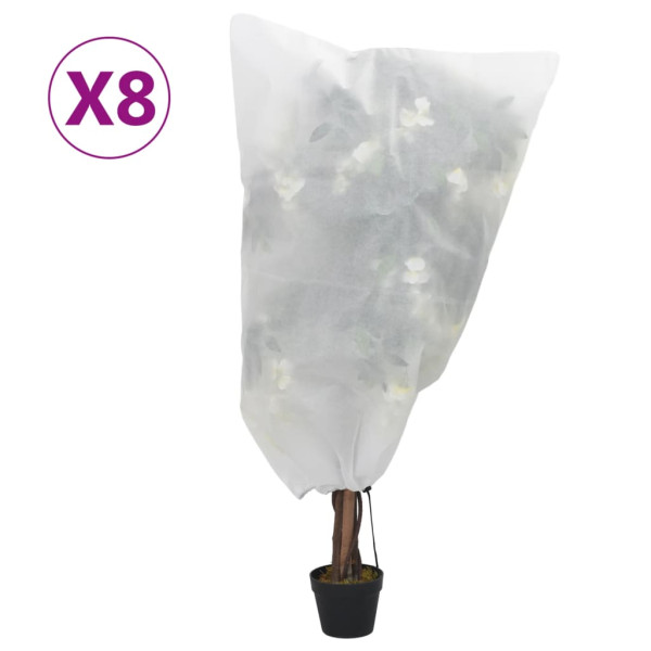 Cubiertas para plantas con cordón 8 uds 70 g/m² 0.8x1 m D