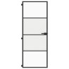Puerta interior delgada negra vidrio y aluminio 76x201.5 cm 3