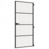 Puerta interior delgada negra vidrio y aluminio 93x201.5 cm 2