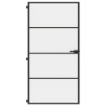 Puerta interior delgada negra vidrio y aluminio 102.5x201.5 cm 3