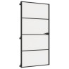 Puerta interior delgada negra vidrio y aluminio 102.5x201.5 cm 5
