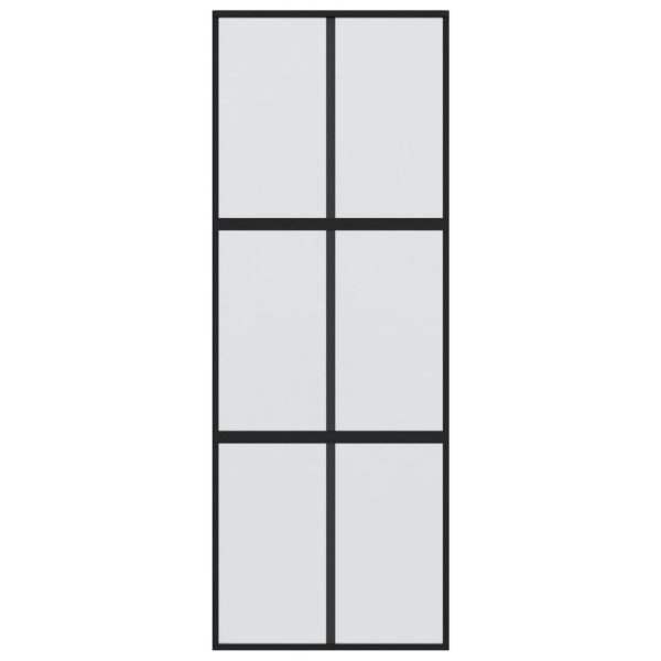 Puerta corredera vidrio templado y aluminio negra 90x205 cm M 4