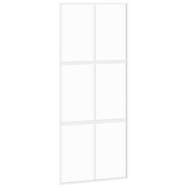 Puerta corredera vidrio templado y aluminio blanca 90x205 cm M 2