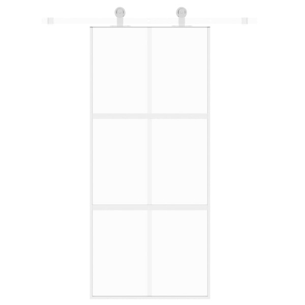 Puerta corredera vidrio templado y aluminio blanca 90x205 cm M 3