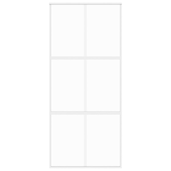 Porta deslizante 90x205 cm vidro temperado e alumínio branco M 4