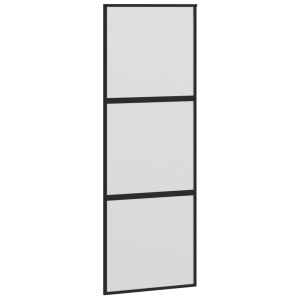 Puerta corredera vidrio templado y aluminio negra 76x205 cm H