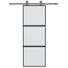 Puerta corredera vidrio templado y aluminio negra 76x205 cm 3