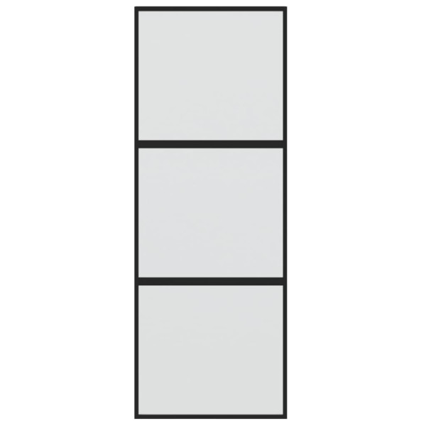 Puerta corredera vidrio templado y aluminio negra 76x205 cm M 4