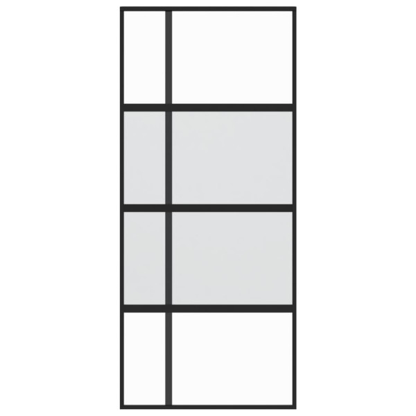 Puerta corredera vidrio templado y aluminio negra 90x205 cm M 3