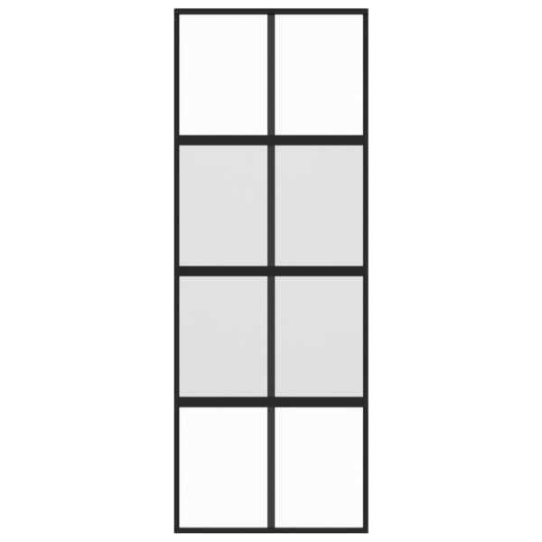 Puerta corredera vidrio templado y aluminio negra 76x205 cm M 4