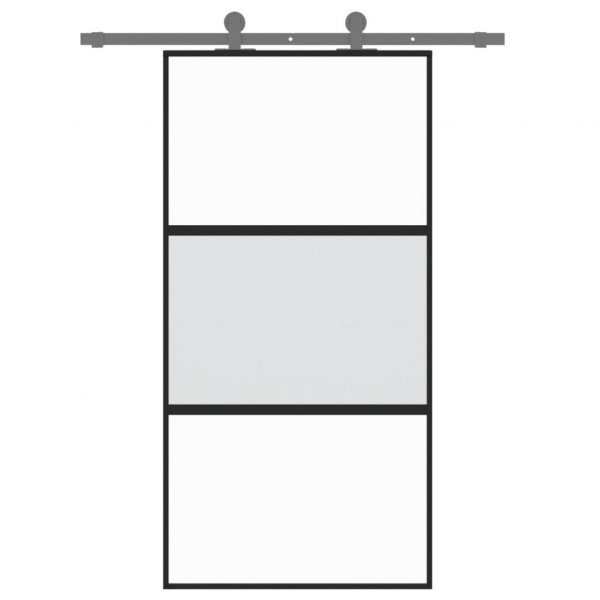 Puerta corredera vidrio templado y aluminio negra 102.5x205 cm M 3