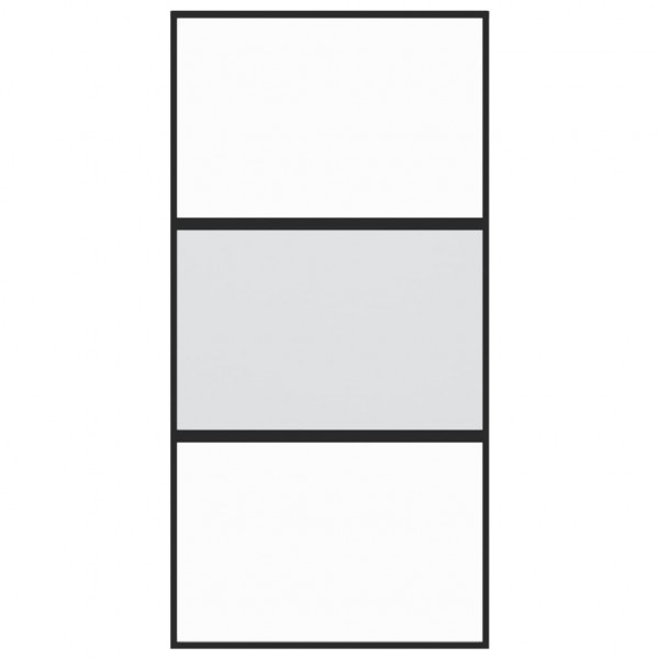 Puerta corredera vidrio templado y aluminio negra 102.5x205 cm M 4