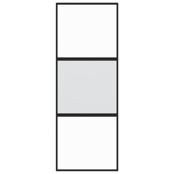 Puerta corredera vidrio templado y aluminio negra 76x205 cm M 4