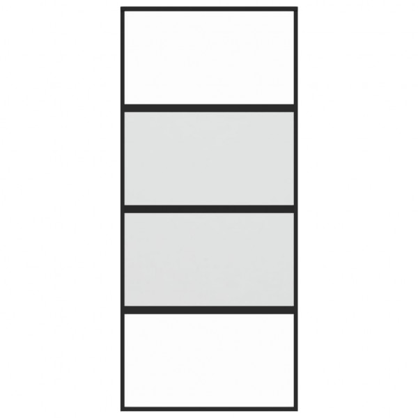 Puerta corredera vidrio templado y aluminio negra 90x205 cm M 4