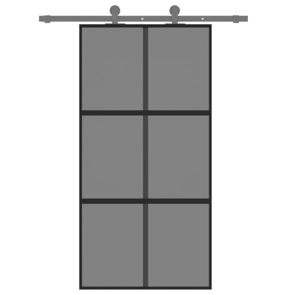 Puerta corredera vidrio templado y aluminio negra 102.5x205 cm M 3