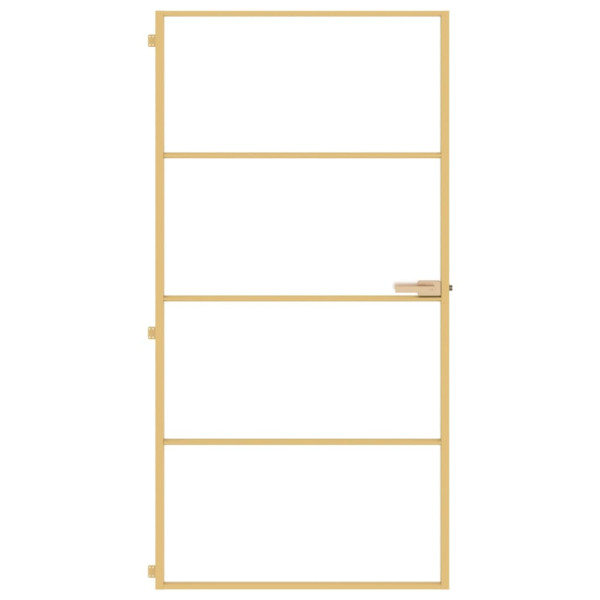 Puerta interior dorada vidrio templado aluminio 102.5x201.5 cm M 3
