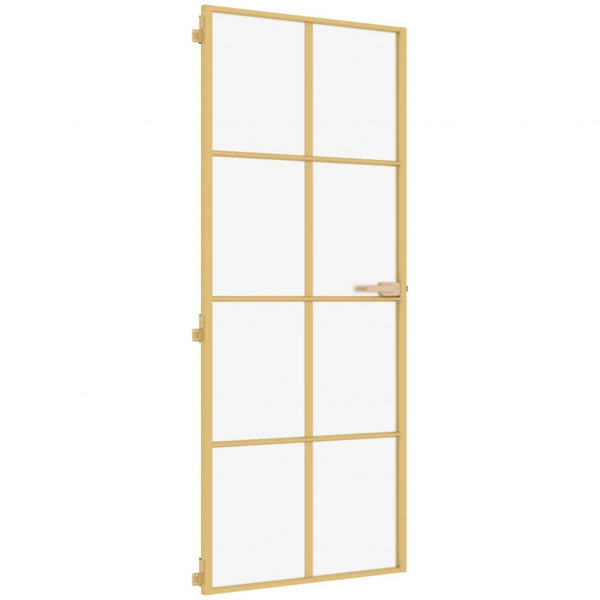 Puerta de interior dorada vidrio templado y aluminio 83x201.5cm M 2