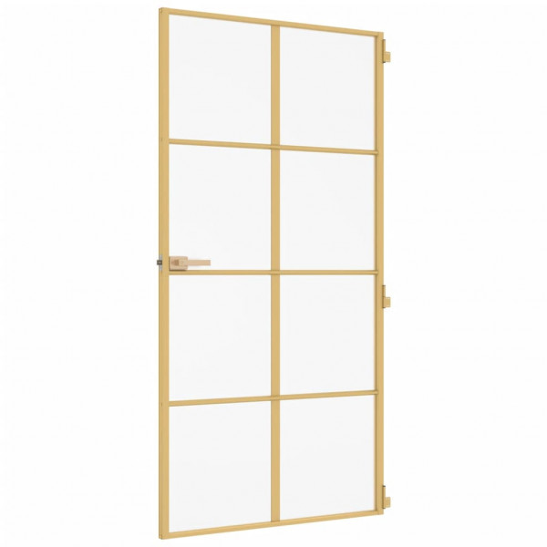 Puerta interior dorada vidrio templado aluminio 102.5x201.5 cm M 5