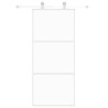 Puerta corredera vidrio templado y aluminio blanca 90x205 cm 3