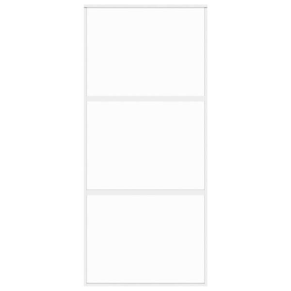 Puerta corredera vidrio templado y aluminio blanca 90x205 cm M 4