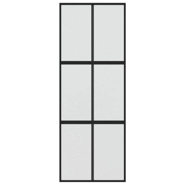 Puerta corredera vidrio templado y aluminio negra 76x205 cm M 4