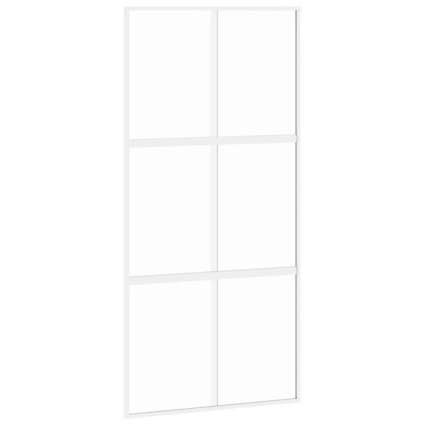 Puerta corredera vidrio templado y aluminio blanca 102.5x205 cm M 2
