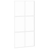 Puerta corredera vidrio templado y aluminio blanca 102.5x205 cm 2