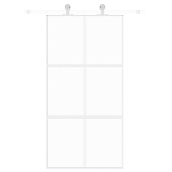 Puerta corredera vidrio templado y aluminio blanca 102.5x205 cm M 3