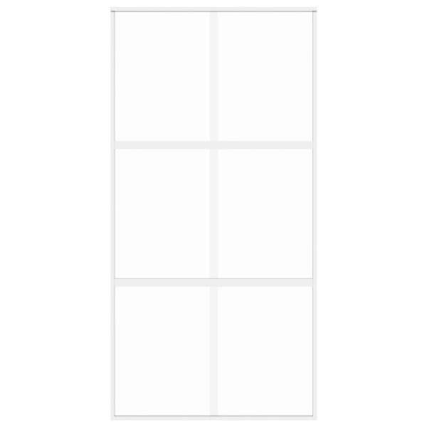 Puerta corredera vidrio templado y aluminio blanca 102.5x205 cm M 4