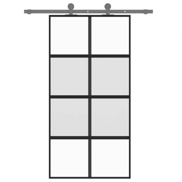 Puerta corredera vidrio templado y aluminio negra 102.5x205 cm M 3