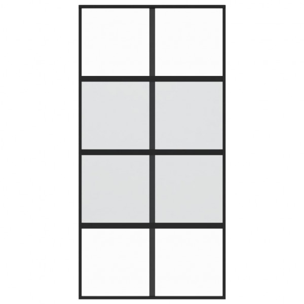 Puerta corredera vidrio templado y aluminio negra 102.5x205 cm M 4