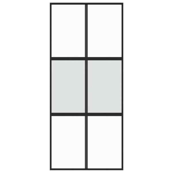 Puerta corredera vidrio templado y aluminio negra 90x205 cm M 4