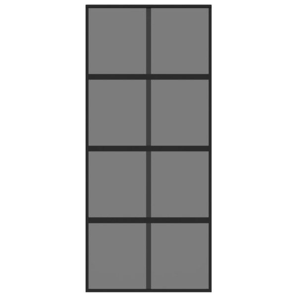 Porta deslizante 90x205 cm vidro temperado e alumínio preto M 4