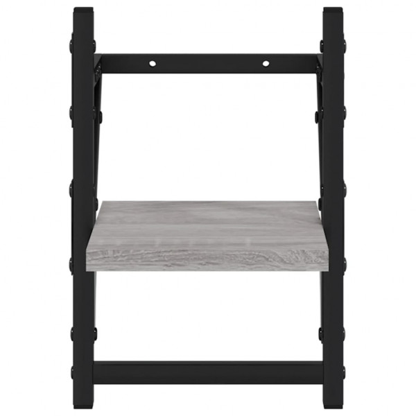 Estantes de pared con barras 2 uds gris Sonoma 20x25x30 cm M 5