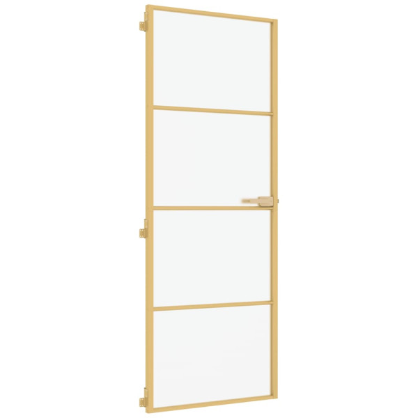 Puerta de interior dorada vidrio templado y aluminio 76x201.5cm M 2