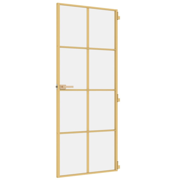 Porta interior 83x201.5 cm vidro temperado e alumínio dourado M 5