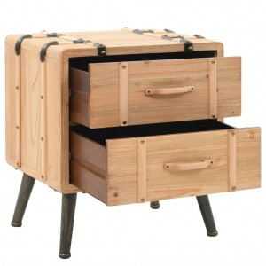 Mesita de noche madera maciza de abeto 50x35x57 cm H