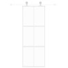 Puerta corredera vidrio templado y aluminio blanca 76x205 cm 3