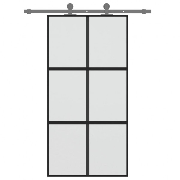 Puerta corredera vidrio templado y aluminio negra 102.5x205 cm M 3