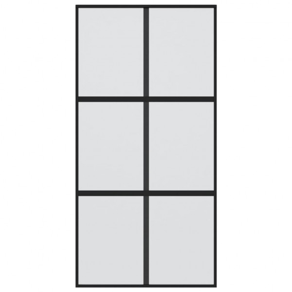 Puerta corredera vidrio templado y aluminio negra 102.5x205 cm M 4