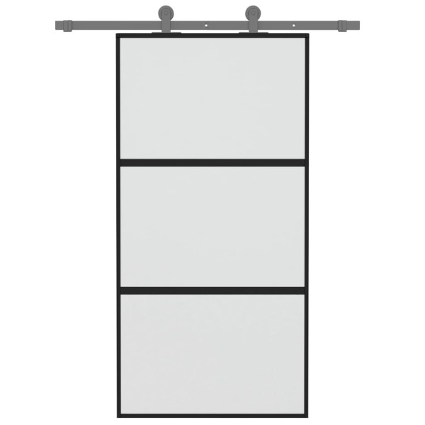 Puerta corredera vidrio templado y aluminio negra 102.5x205 cm M 3