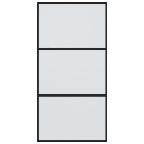 Porta deslizante 102.5x205 cm vidro temperado e alumínio preto M 4