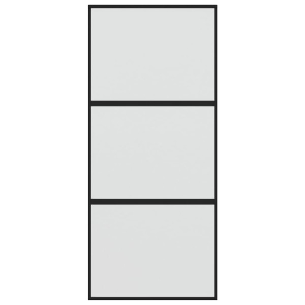 Puerta corredera vidrio templado y aluminio negra 90x205 cm M 4