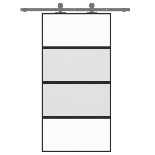 Puerta corredera vidrio templado y aluminio negra 102.5x205 cm M 3