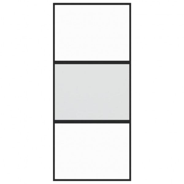 Puerta corredera vidrio templado y aluminio negra 90x205 cm M 4