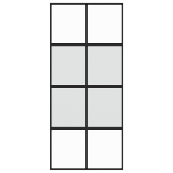 Puerta corredera vidrio templado y aluminio negra 90x205 cm M 4