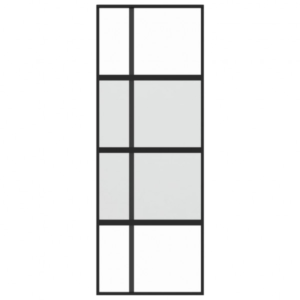 Porta deslizante 76x205 cm vidro temperado e alumínio preto M 3