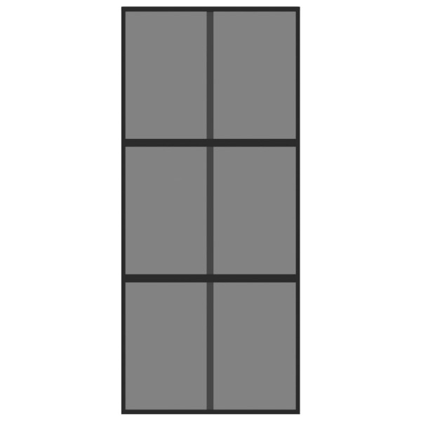 Puerta corredera vidrio templado y aluminio negra 90x205 cm M 4