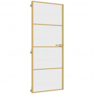 Puerta de interior dorada vidrio templado y aluminio 83x201.5cm H