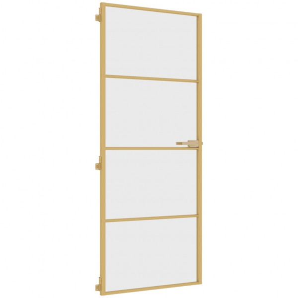 Porta interior 83x201.5 cm vidro temperado e alumínio dourado M 2